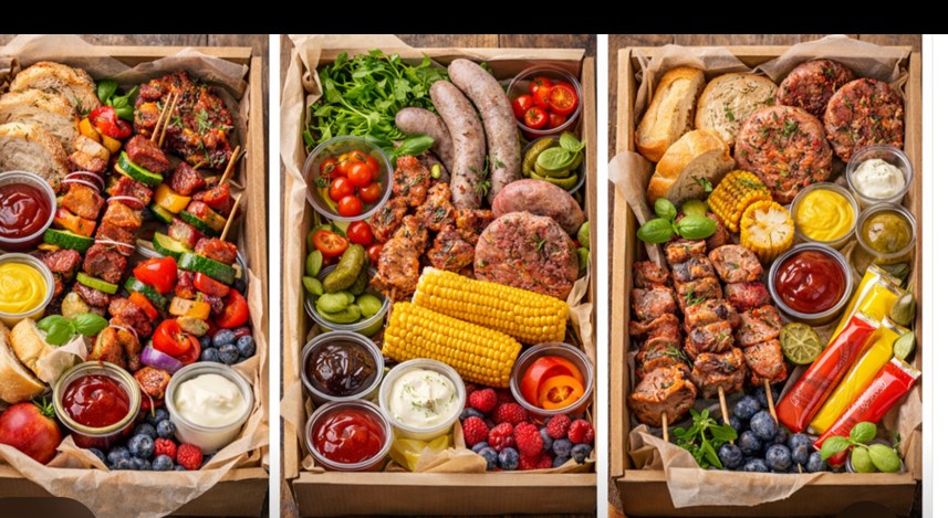 Zestawy do grillowania The Farm — kiełbasa, karkówka, warzywa, sosy