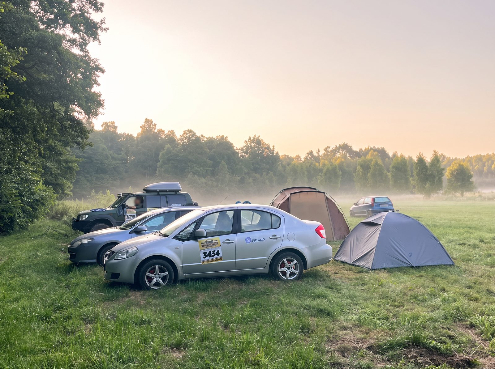 Morning mist over the campsite